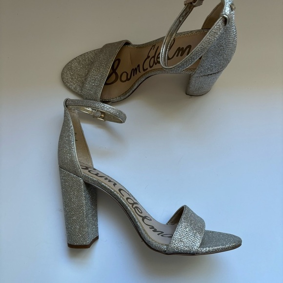 Sam Edelman Yaro Dress Block Heel Sandal Metallic Gold Sz 9 - Picture 5 of 9